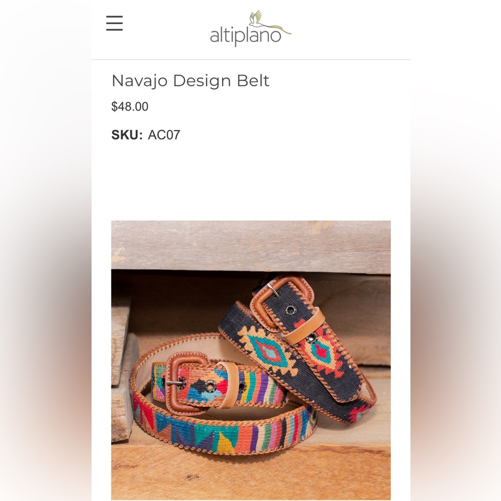 Altiplano Navajo Design Belt